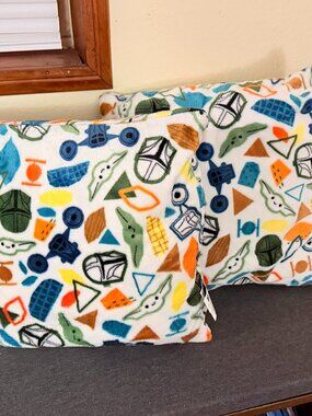 Star Wars Pillows of Mandalorian Grogu, Set of 2, 14"x14"
